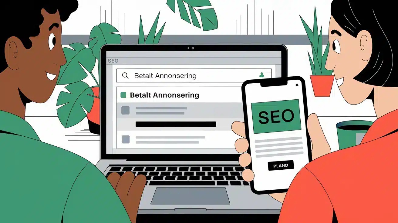 Seo vs. Betalt annonsering: hva gir best resultater på lang sikt? 1 Seo vs. Betalt annonsering: hva gir best resultater på lang sikt? – illustrasjon
